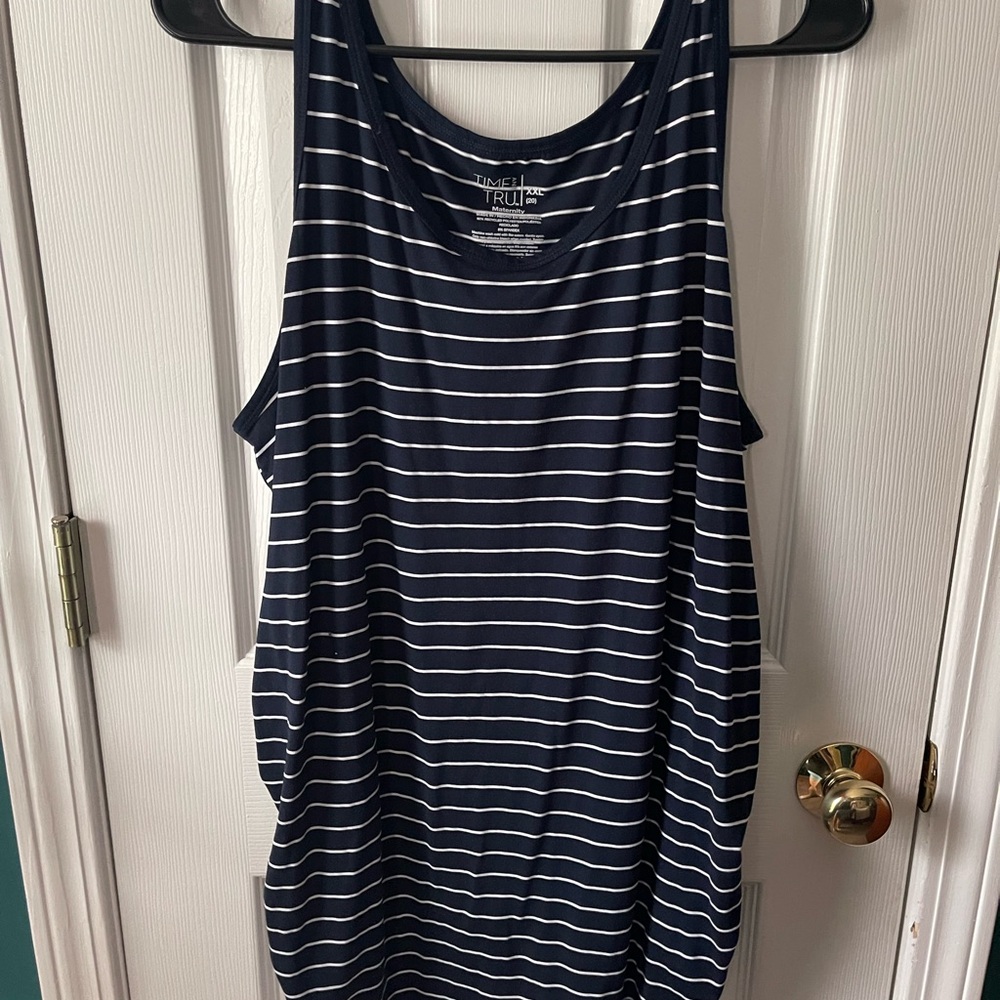 Navy Striped Maternity Tank Top